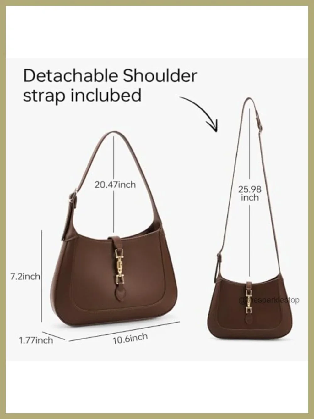 Crescent Leather Shoulder Bag Women Hobo Purse Adjustable Crossbody